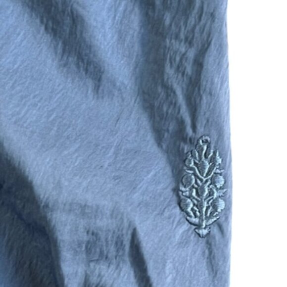 FREE PEOPLE Movement Back To The Future Pants Blue High Rise Ankle Zip Ruched Sm - Picture 6 of 12